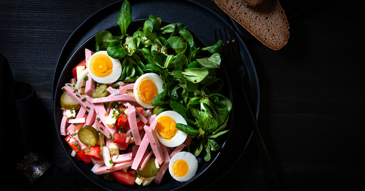 Rezept Bunter Wurstsalat mit Vogerlsalat - Testesser